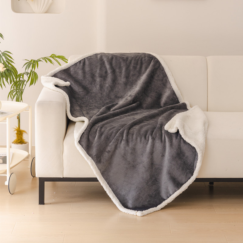 Dark gray and white waterproof blanket
