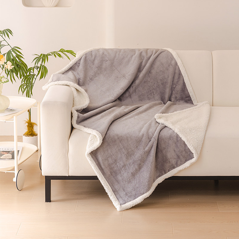 Light gray and white waterproof blanket