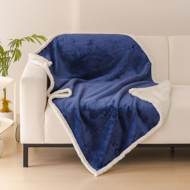 Blue and white waterproof blanket