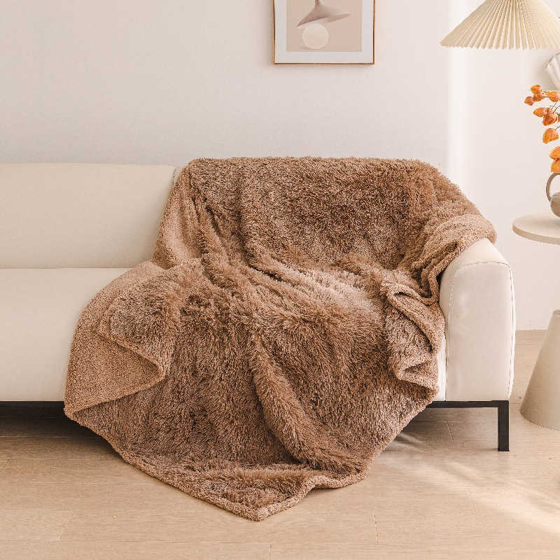 Long wool waterproof blanket camel