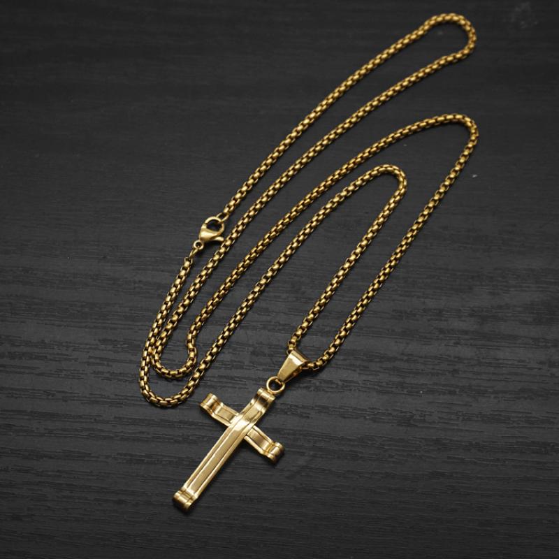 3:Gold with 2mm55cm square pearl chain