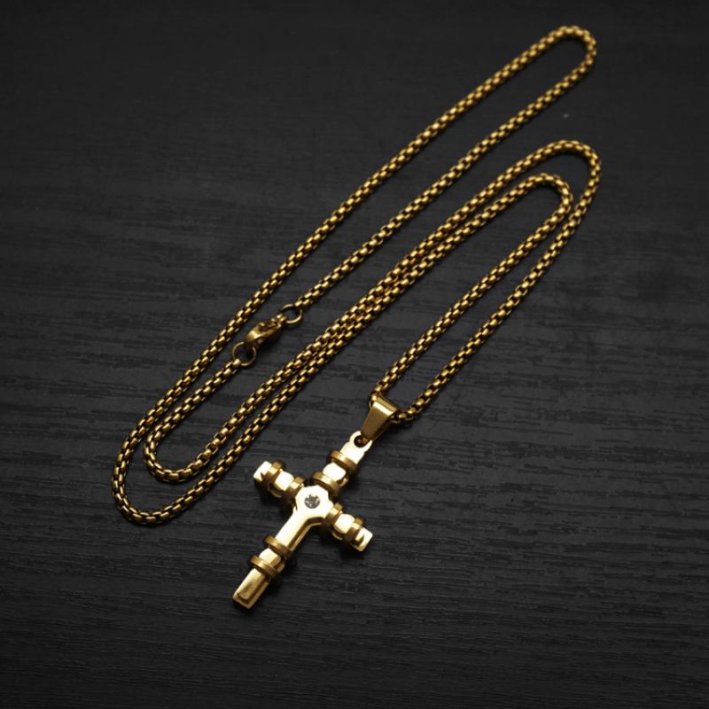 3:Gold with 2mm55cm square pearl chain