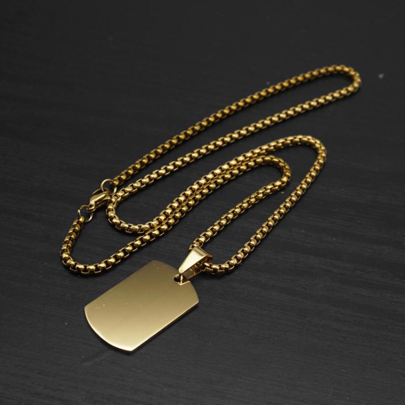 9:Square small gold with 3mm60cm square pearl chain