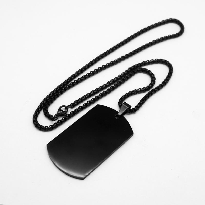 12:Square brand large black with 3mm60cm square pearl chain