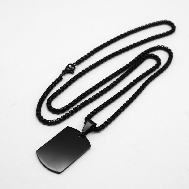 14:Square small black with 3mm60cm square pearl chain