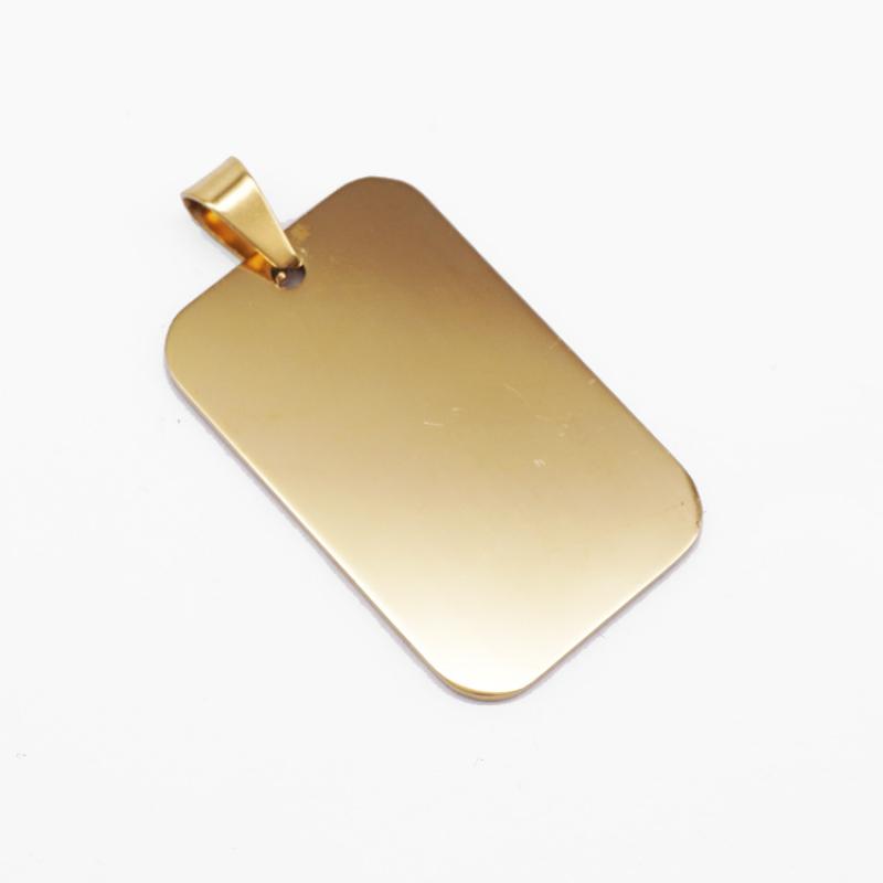 21:Rounded square gold without chain