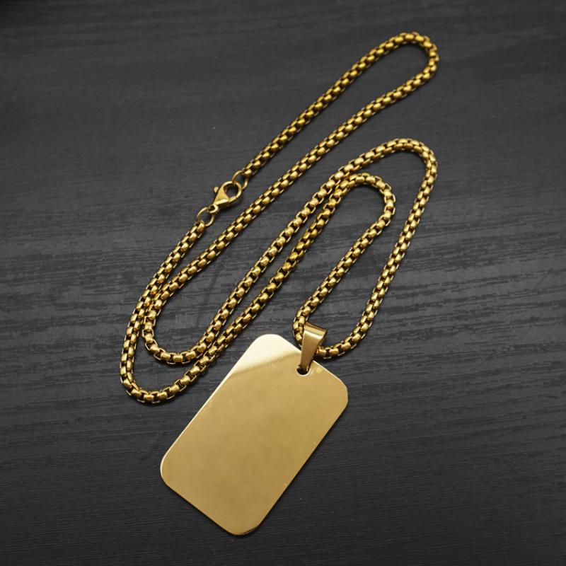 22:Rounded square gold with 3mm60cm square pearl chain