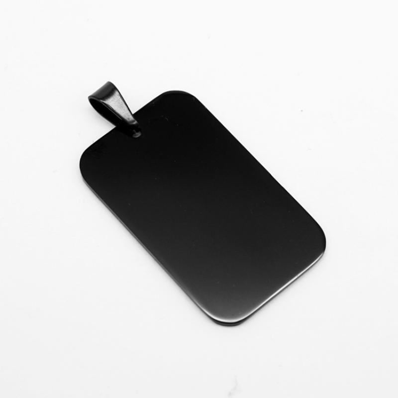 23:Rounded square black without chain