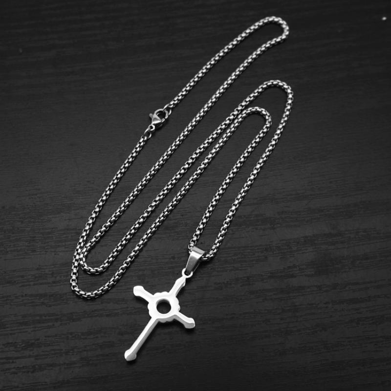 15:C style steel color with 2mm55cm square pearl chain