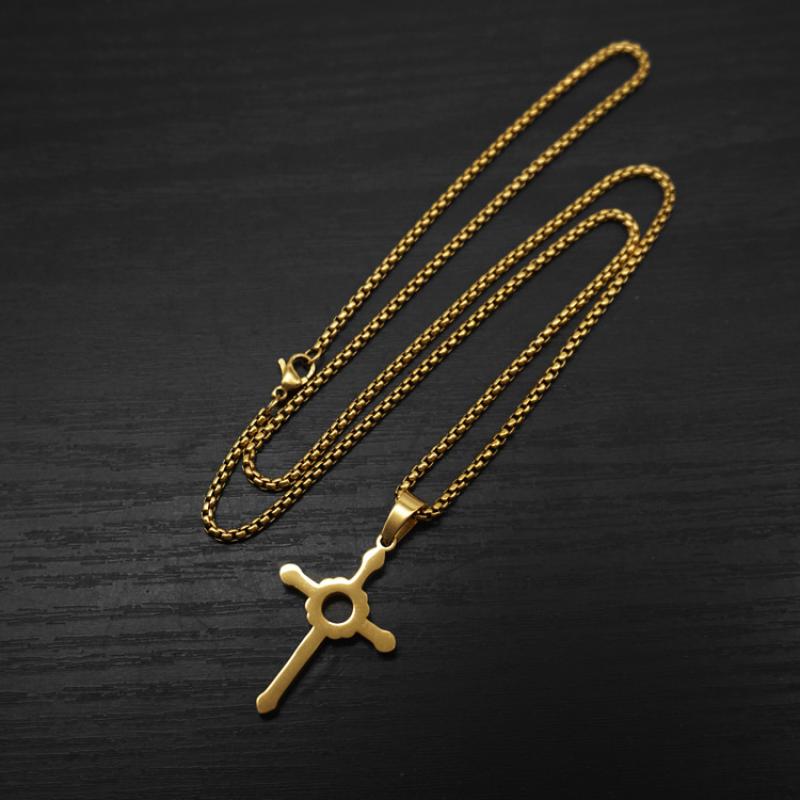 18:C style gold with 2mm55cm square pearl chain