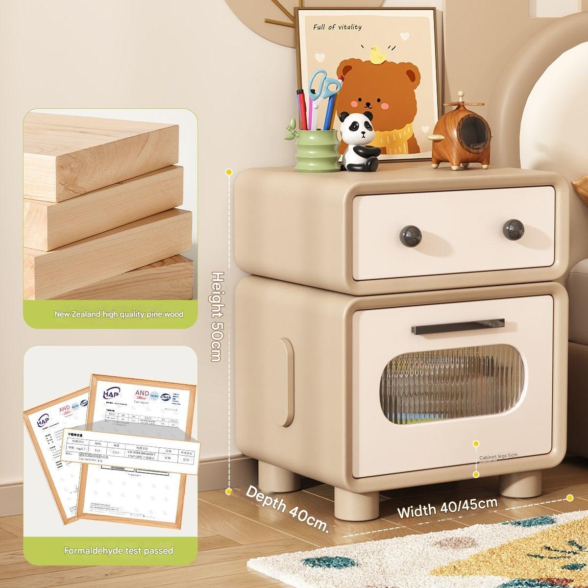 Khaki off-white [multi-layer thickened solid wood frame, all solid wood drawers]