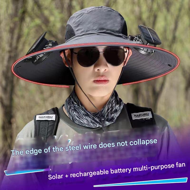 15cm dark gray double fan