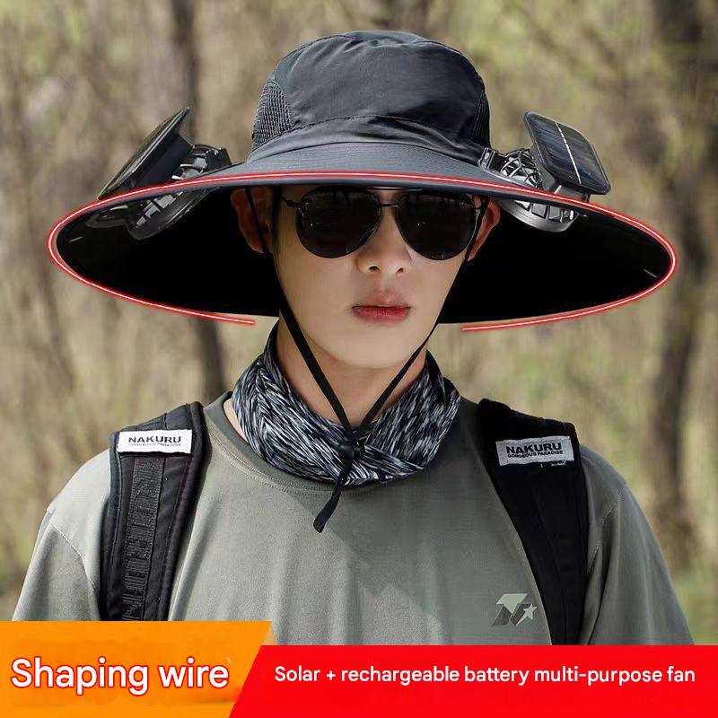 15cm black double fan