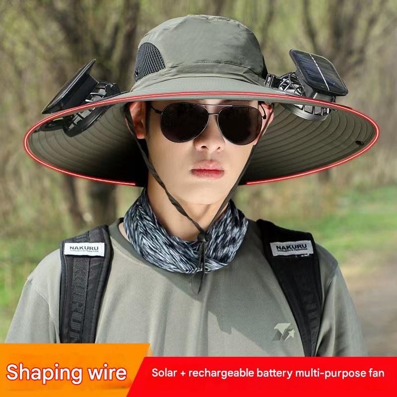 15cm military green double fan