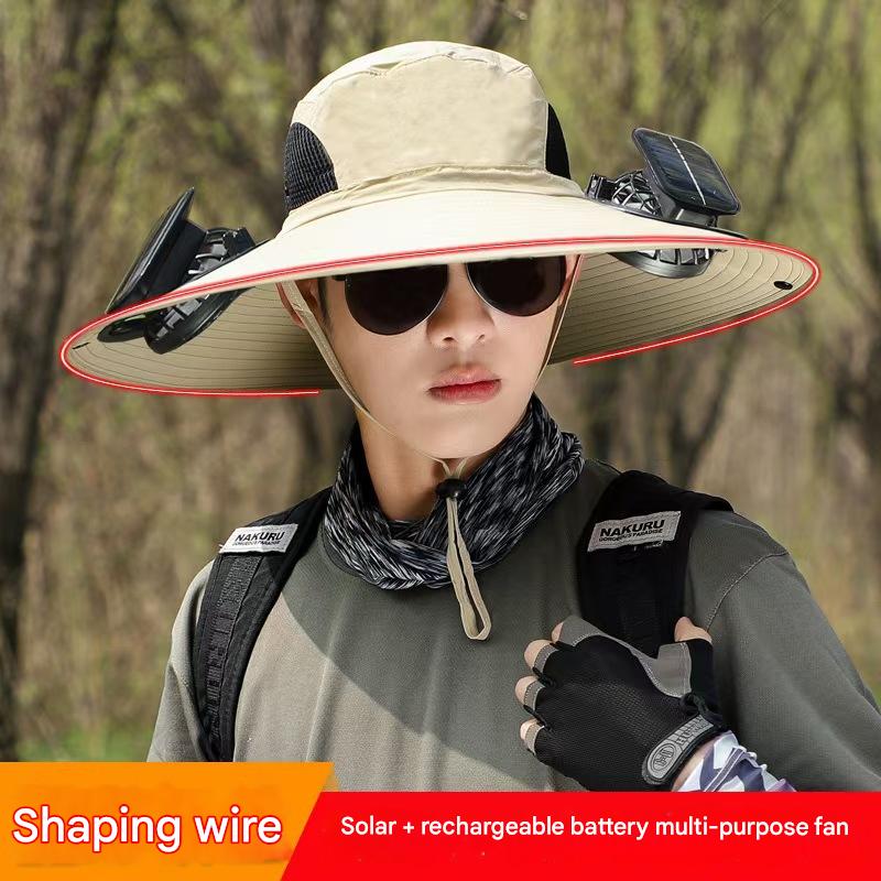 15cm khaki double fan