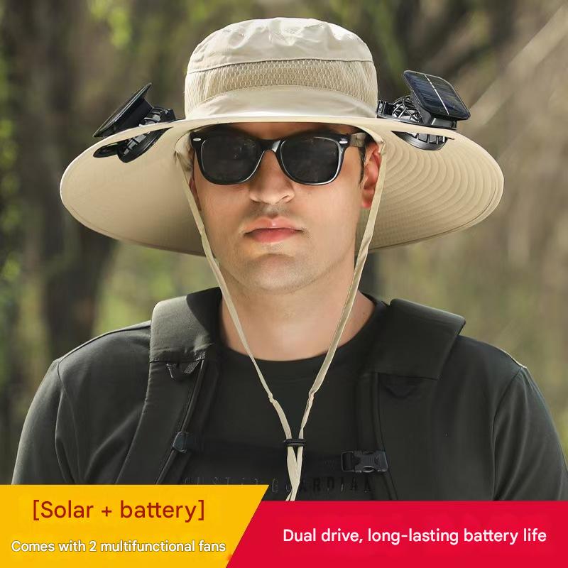 12cm double fan khaki