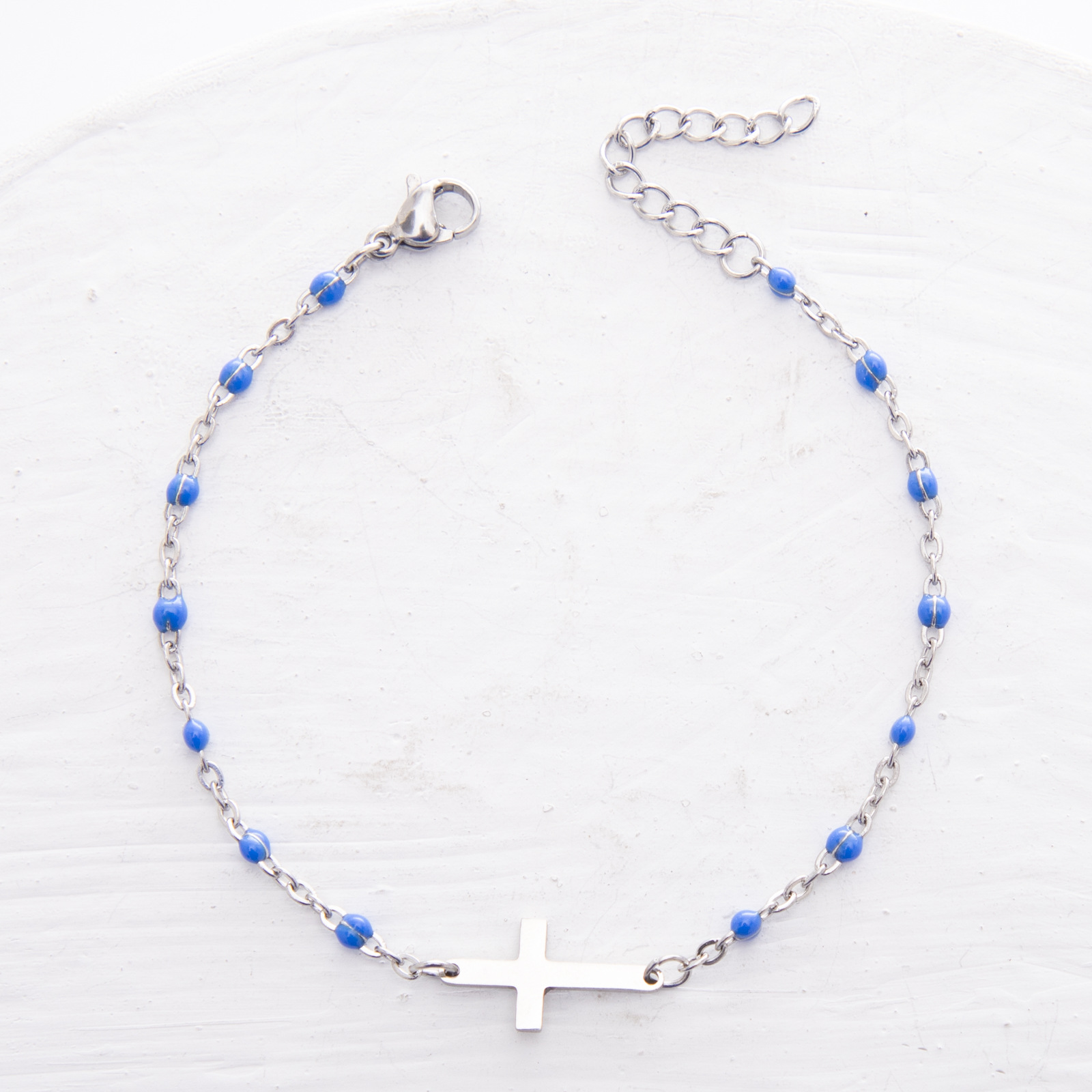 steel sapphire blue Bracelet:18-3cm