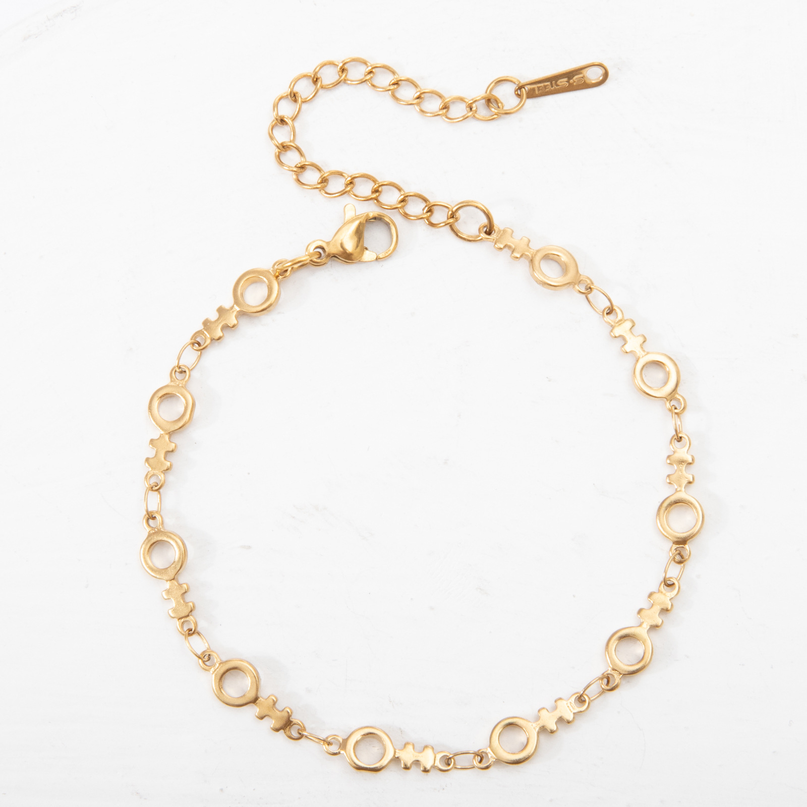 Sunny doll lucky word 5mm width-gold Bracelet:17-5