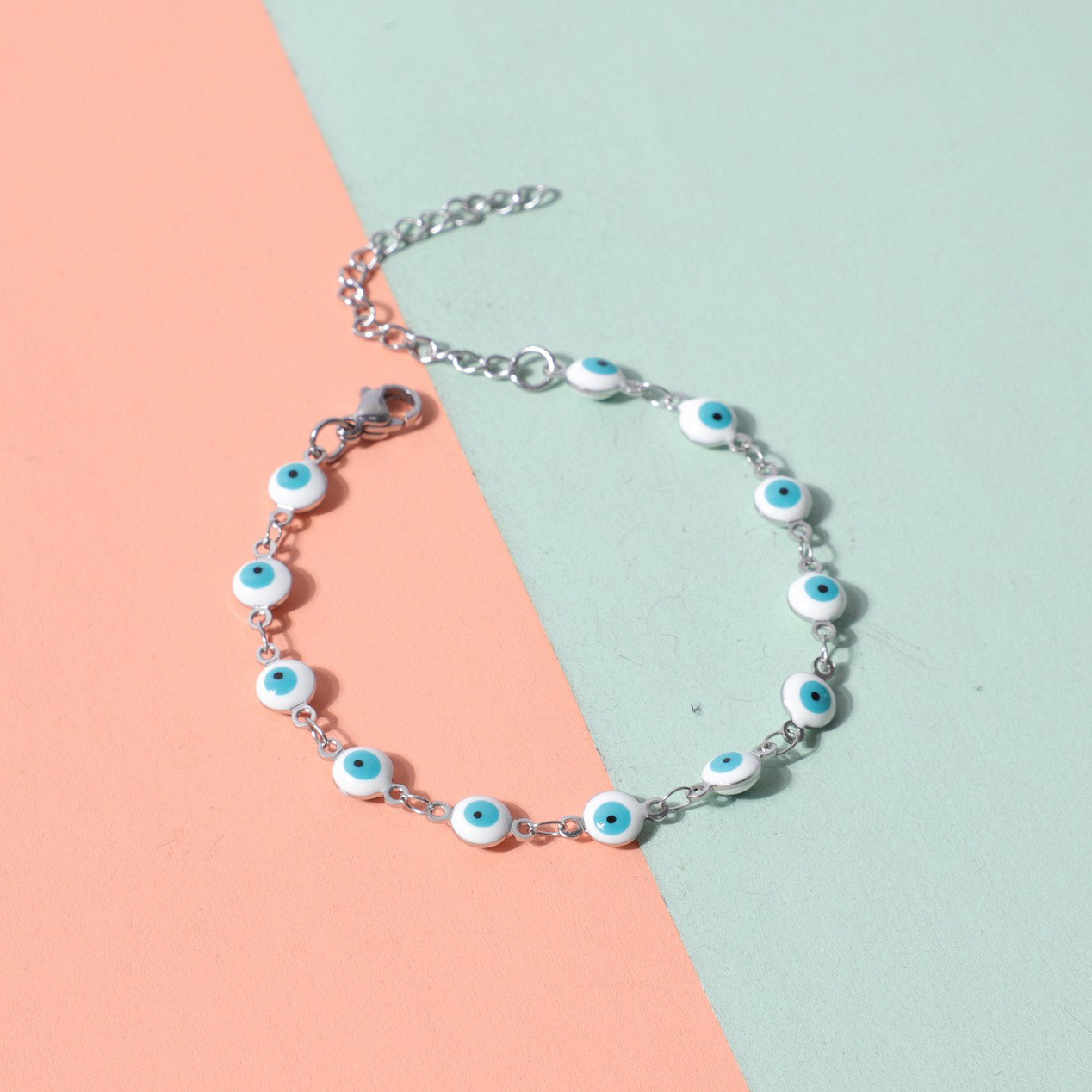 Steel   white Bracelet:17-5cm