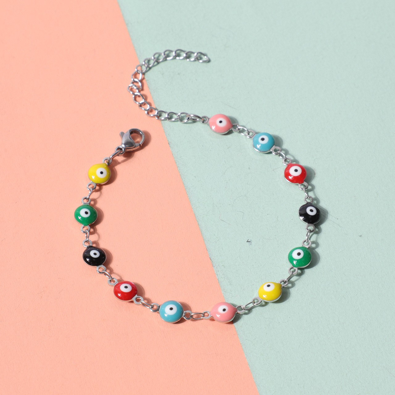Steel   color Bracelet:17-5cm