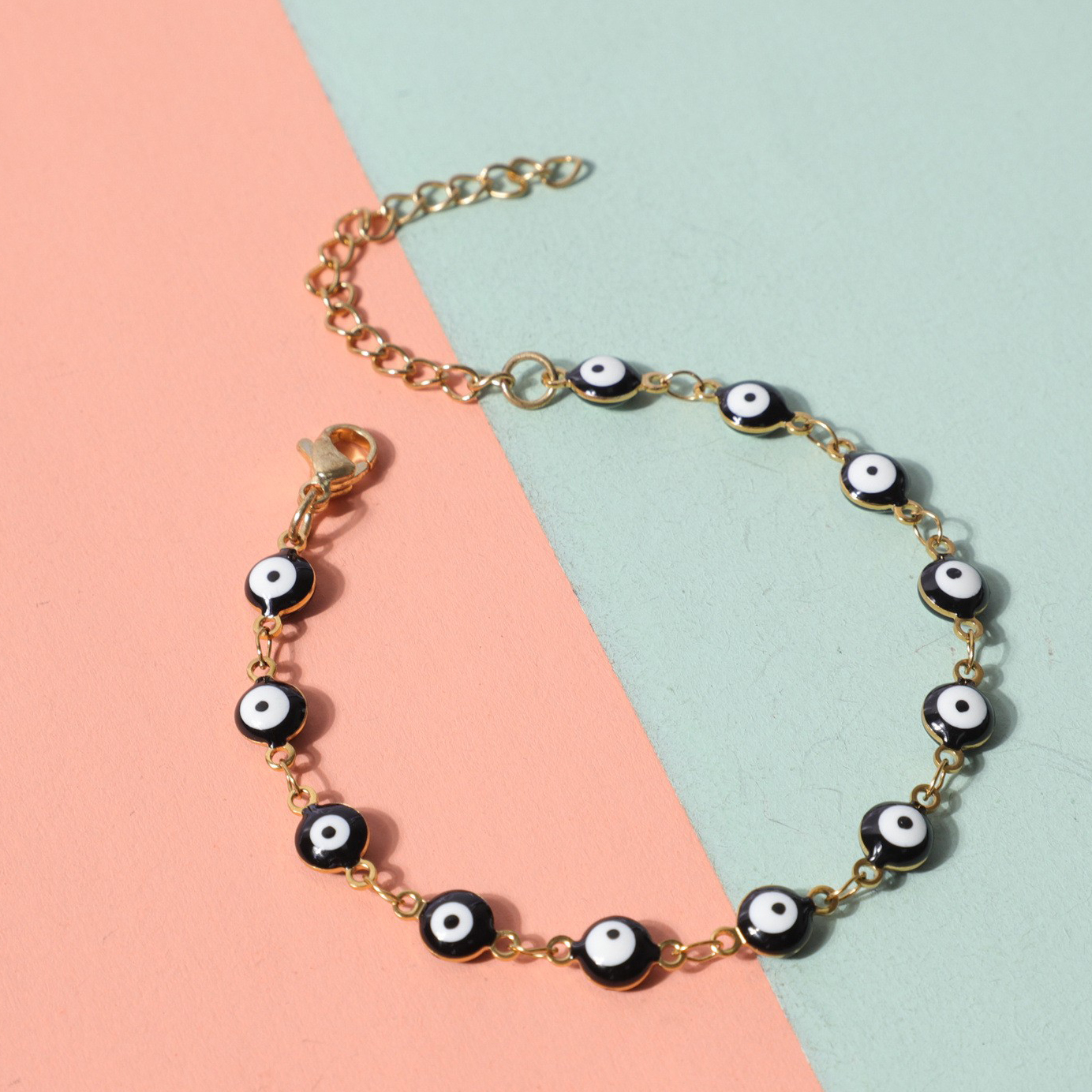 Gold black Bracelet:17-5cm