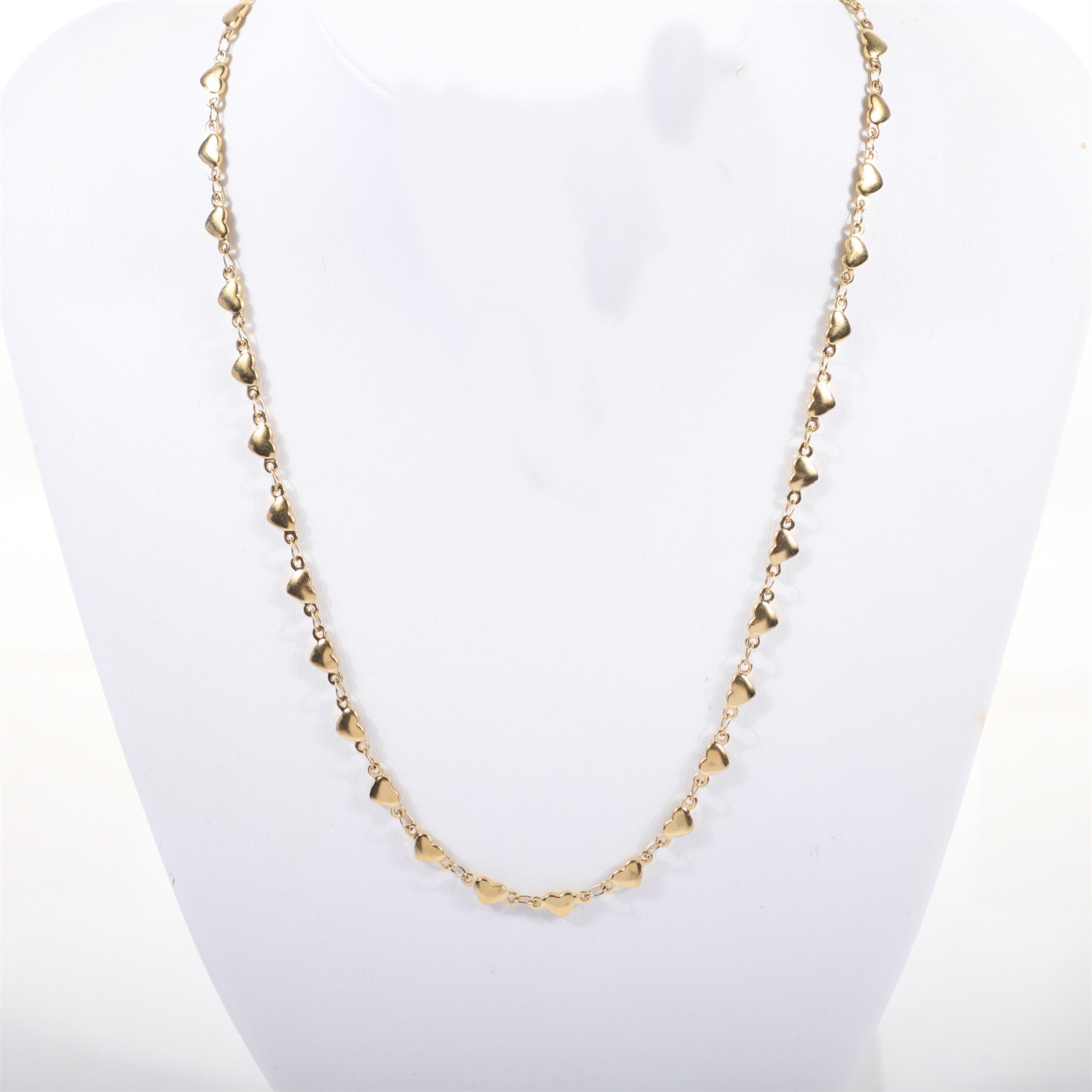 Horizontal peach heart Necklace:40-5cm