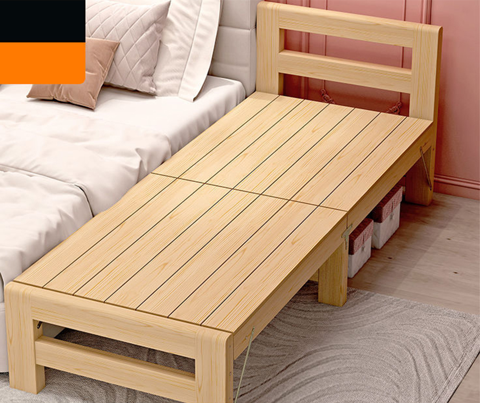 All solid wood single bed head   folding model