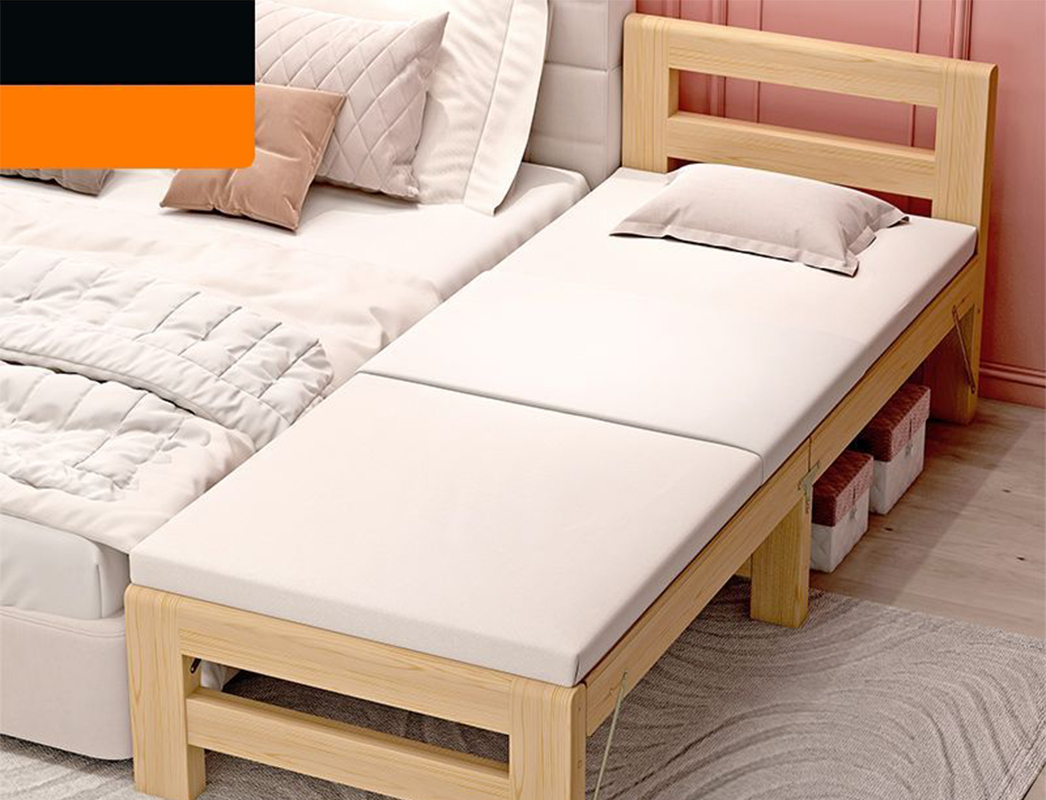 All solid wood single bed head   3e coconut palm mattress - folding model