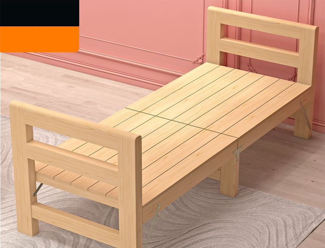 All solid wood bedside and footboard-folding model