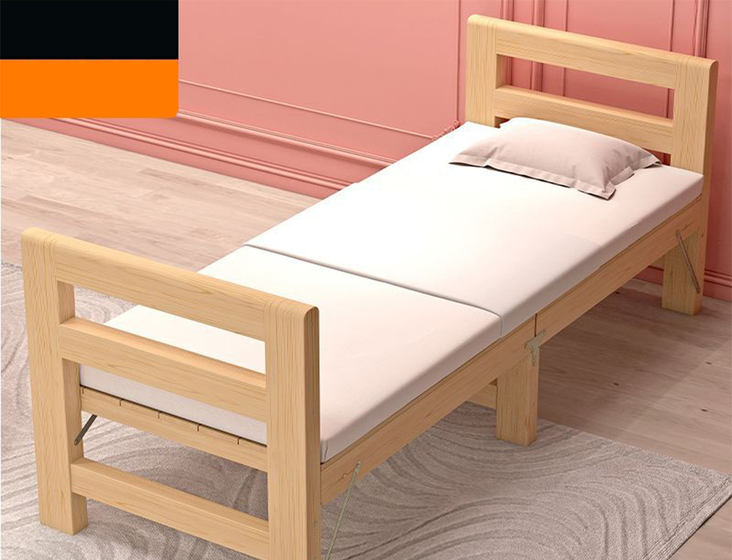 All solid wood bedside and footboard   3e coconut palm mattress - folding model