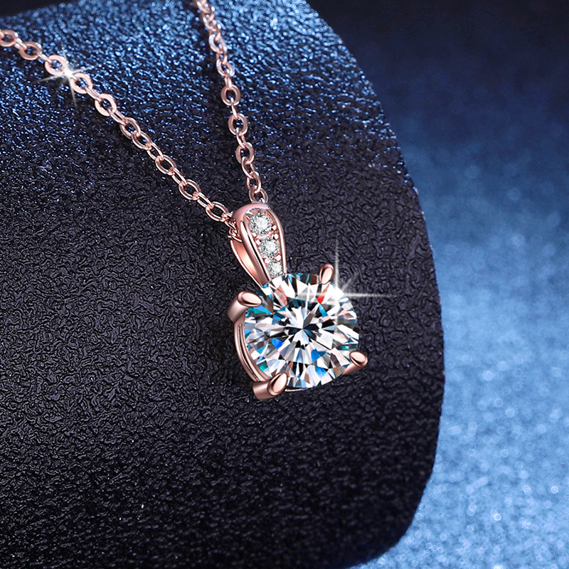 rose gold color 6.5mm high carbon stone