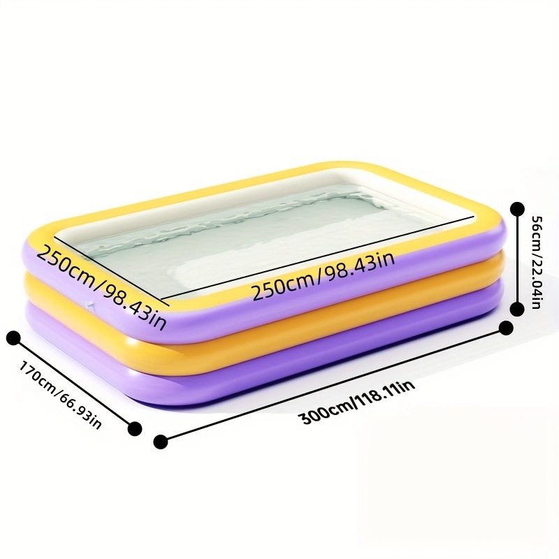 Double yellow and purple 3.3m ring inflatable pool