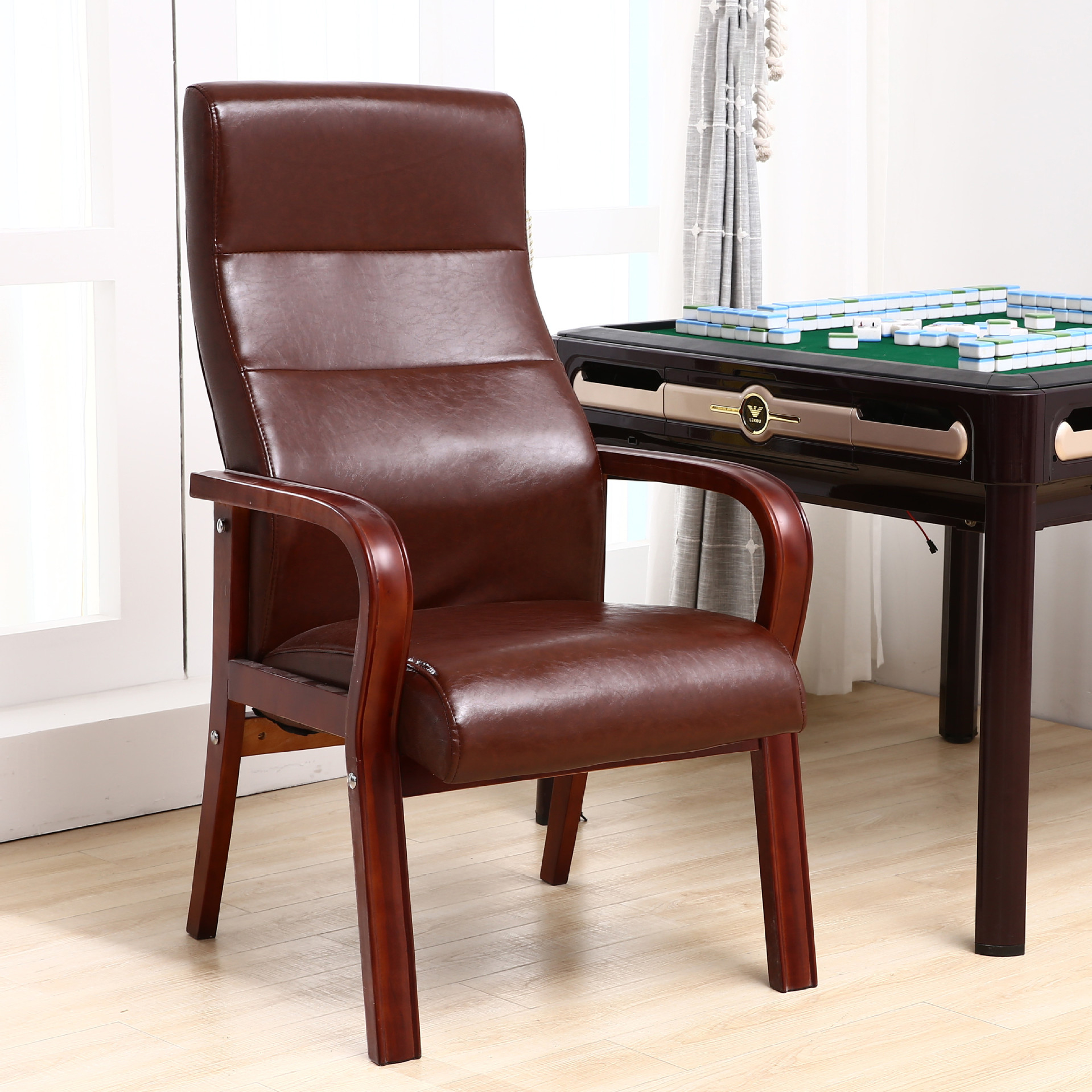 Brown imitation leather 016