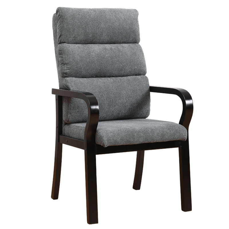 Grey snowflake flannel black curved wood armrest 816