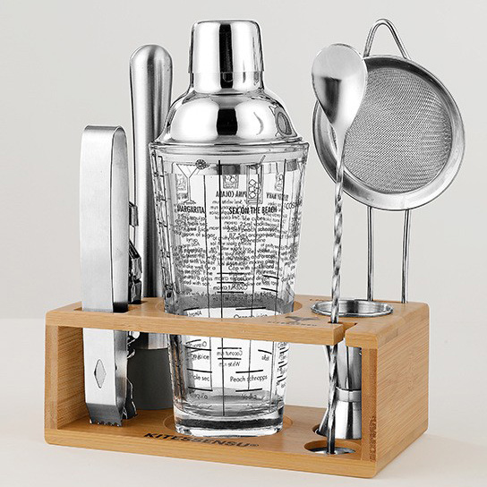 [8-piece set] 400ml glass shaker professional version bartending complete set of tools