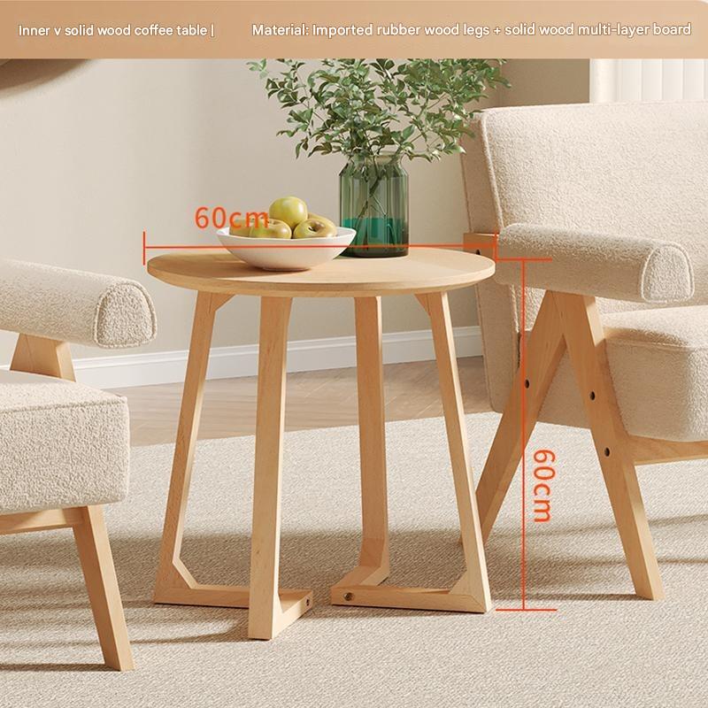 V coffee table with solid wood legs