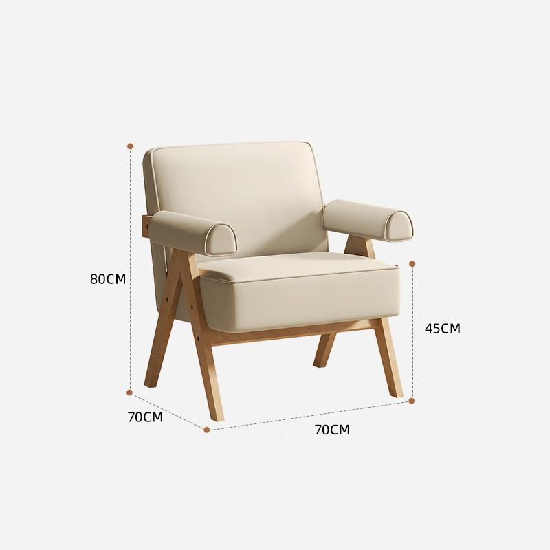 Off-white   wood color armrests