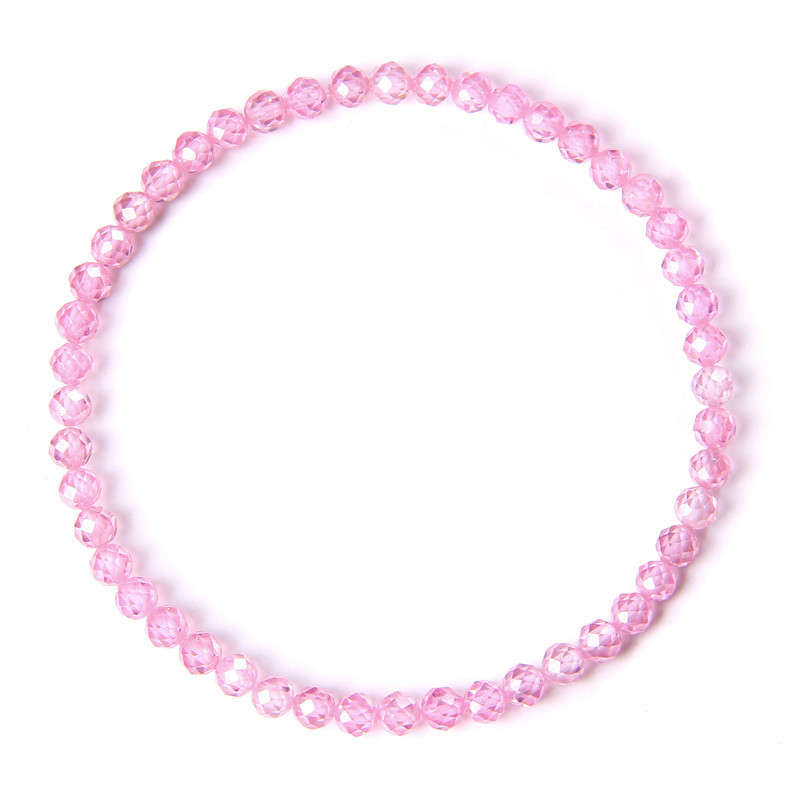 5:Powder zircon 4mm faceted bead bracelet