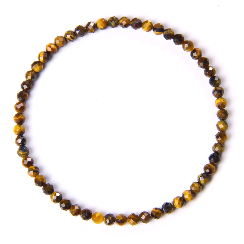 7:Yellow Tiger 4mm Facet Bead Bracelet