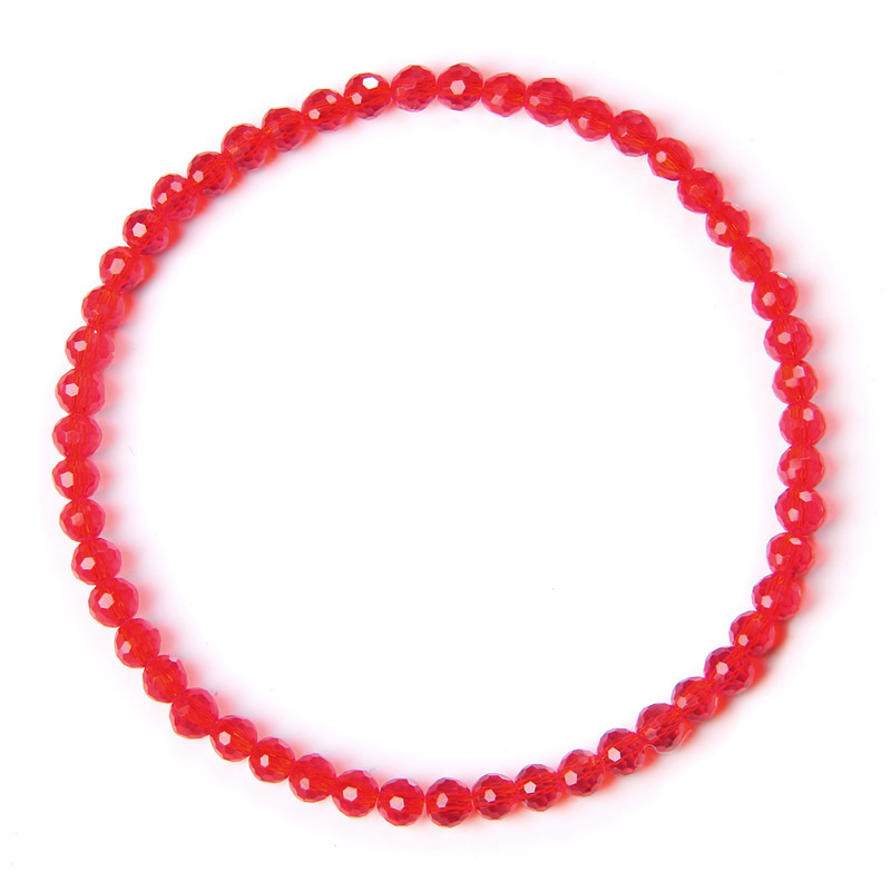 9:Red Crystal 4mm Facet Bead Bracelet