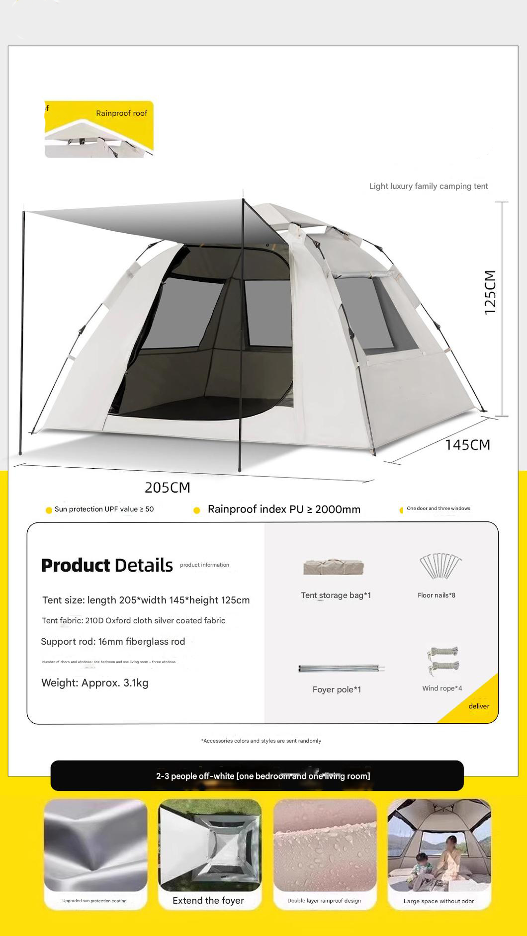 2-3 people, off-white [one bedroom and one living room]