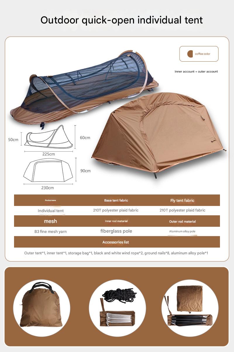 Brown color (including outer account) - single soldier tent