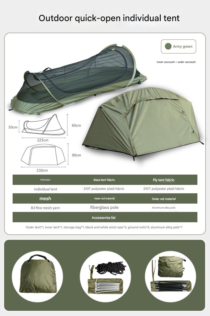 Military green (including outer account) - single soldier tent