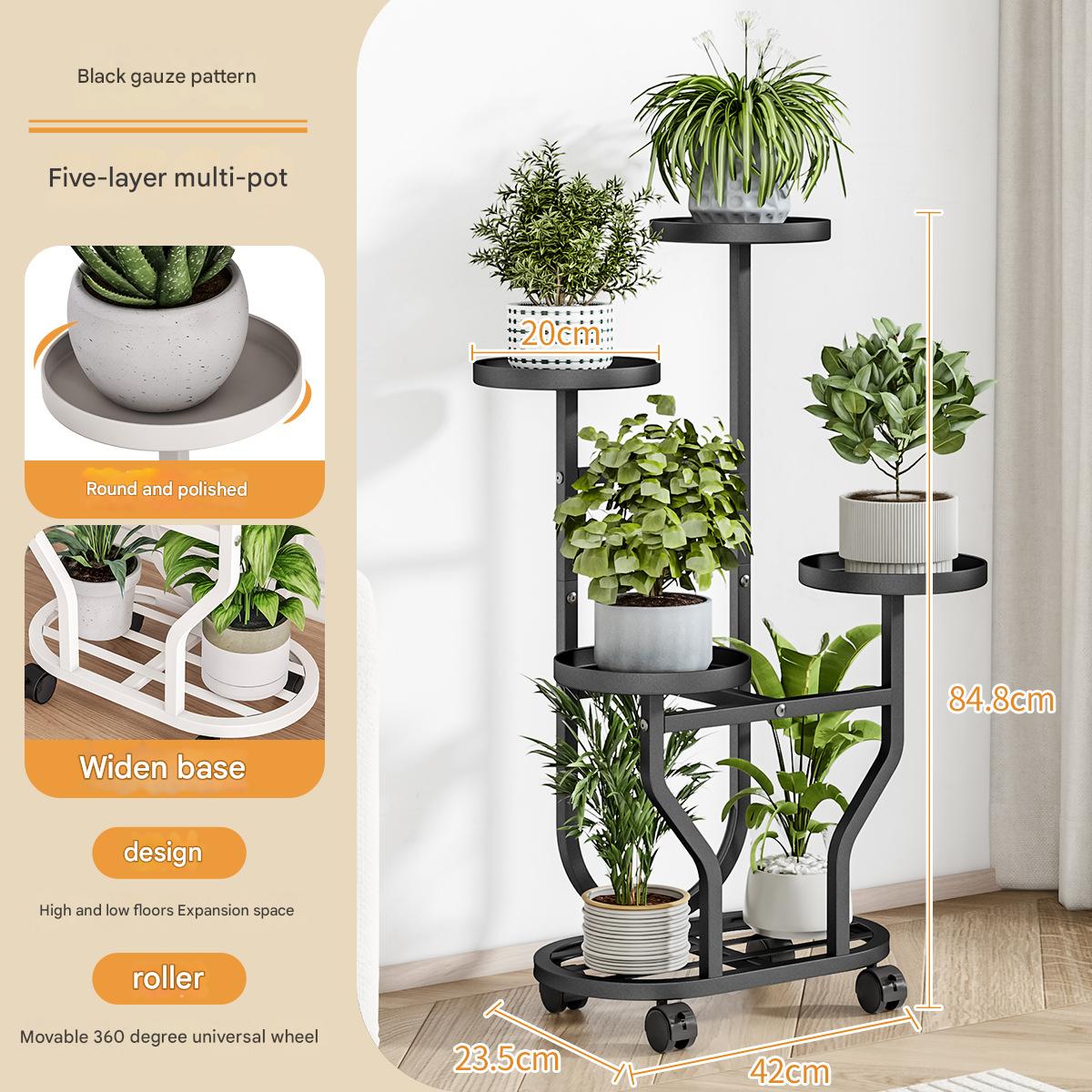 Flower stand h966-black gauze pattern