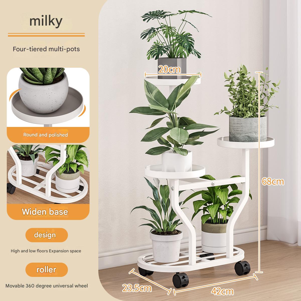Flower stand h965-milky white
