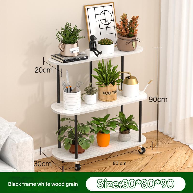 Black frame, white wood grain [length 80cm]