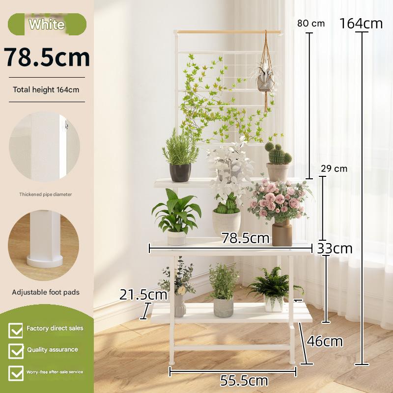 80cm white ladder flower stand