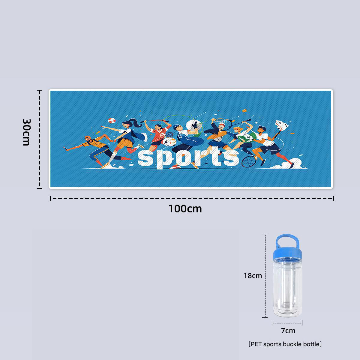PET sports bottle with buckle