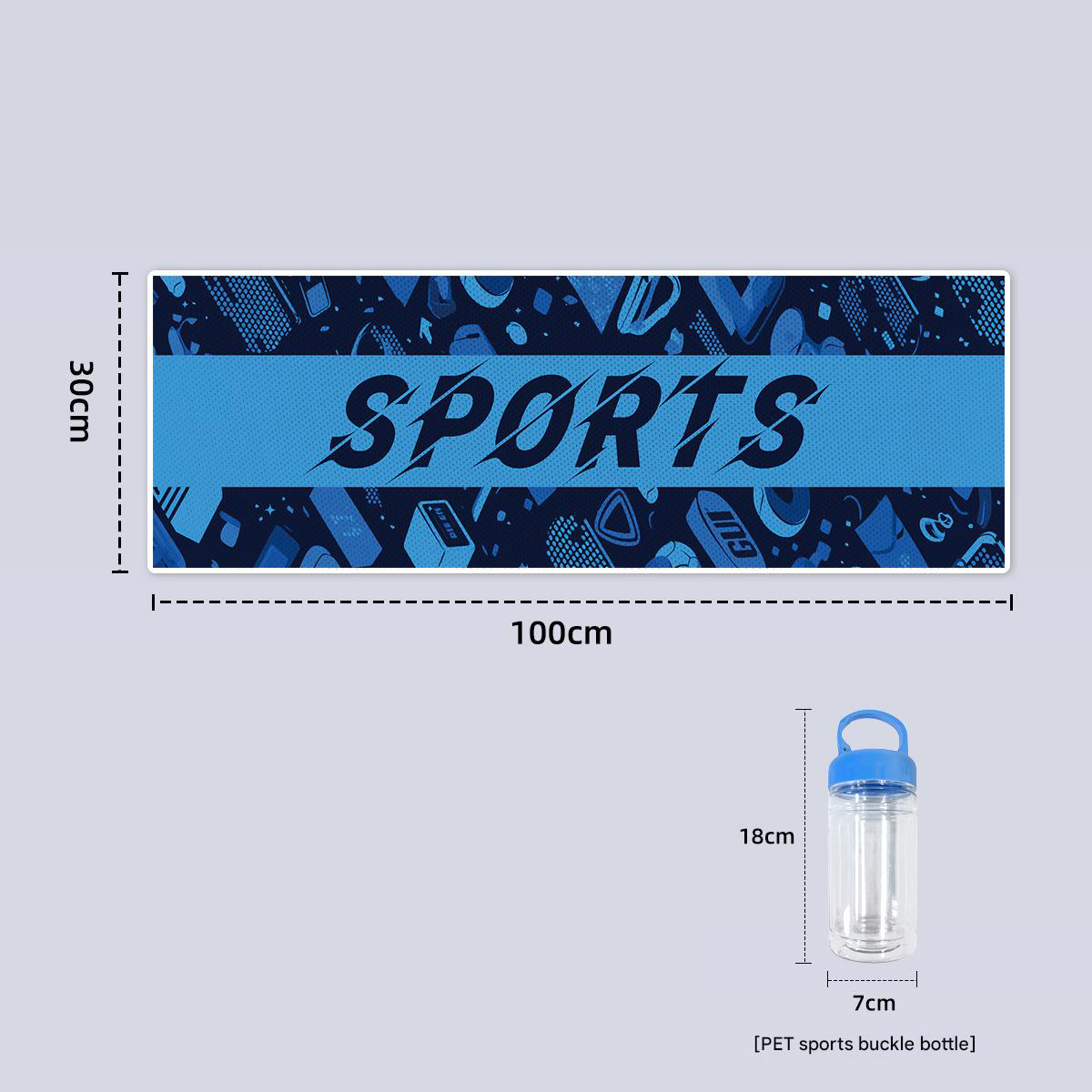PET sports bottle with buckle