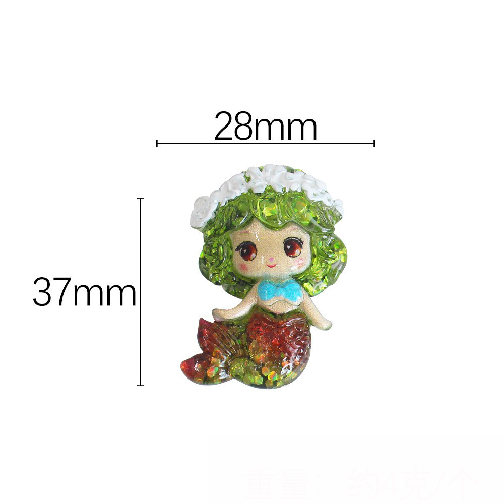 1:Gradient green garland mermaid